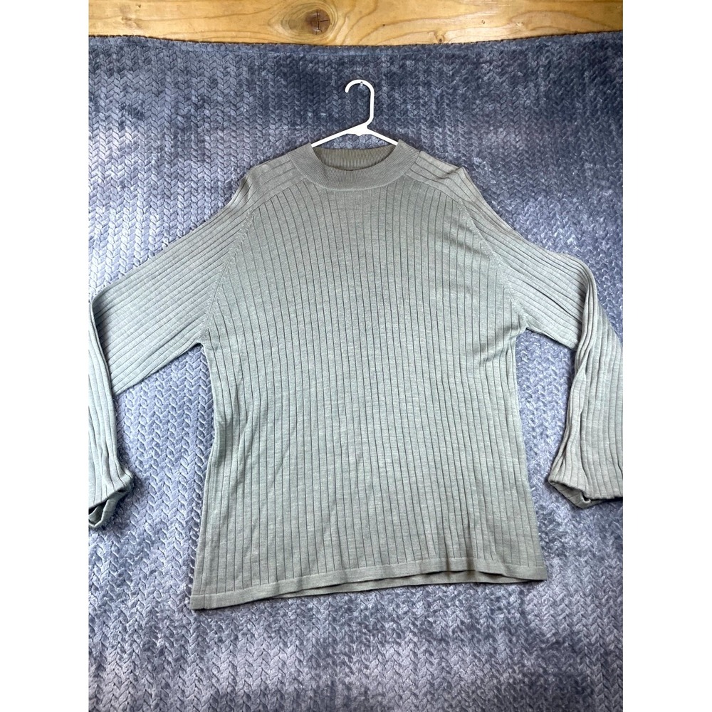 Slates A Dockers Brand Sweater Mens 2XL Gray Silk Ribbed Knit Raglan Sleeve Cozy